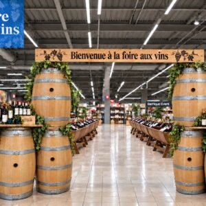 Arche tonneaux + 2 Comptoirs + 8 Bacs à bouteilles tonneau